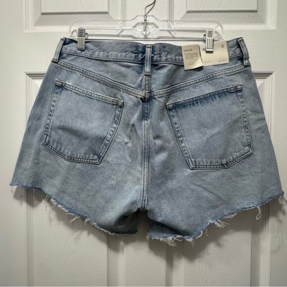 New Agolde Long Parker Denim Shorts in Parade Light Size 32 - Picture 8 of 9